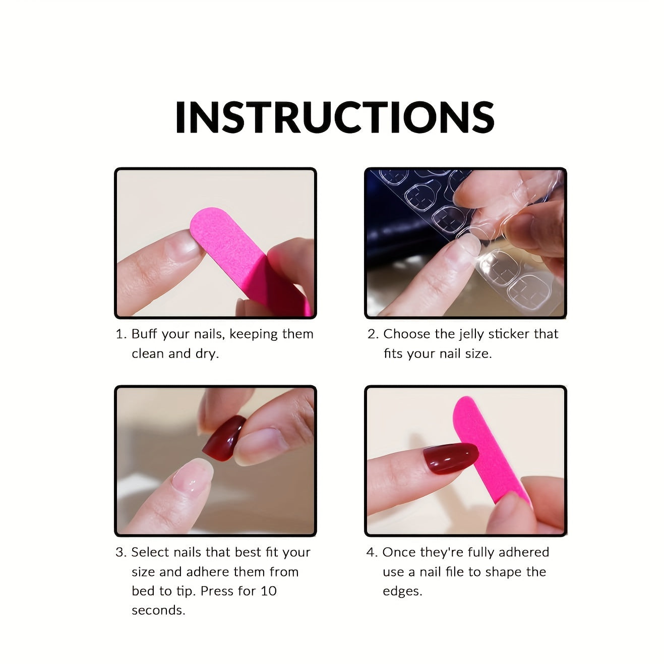 Medium Almond Shaped French White Edge Heart  Nail Tips