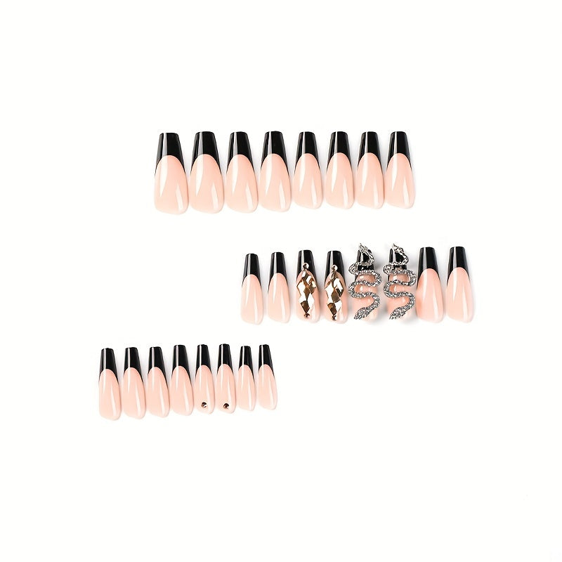 French Long Ballerina Press On Nails
