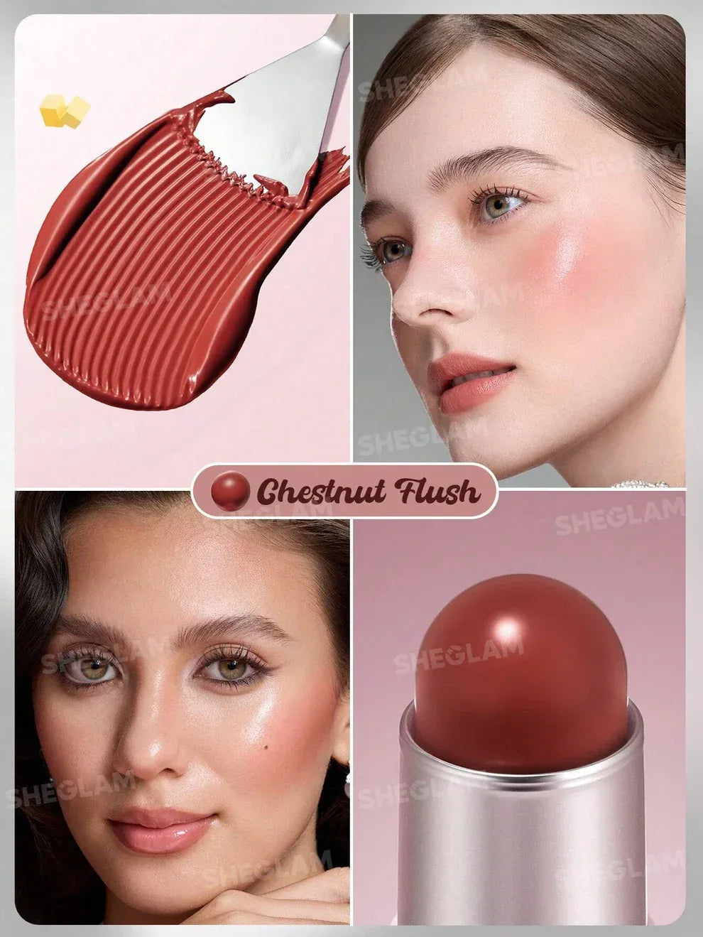 SHEGLAM Buttery Bliss Blush Stick – Creamy Dewy Blush for a Natural Glow