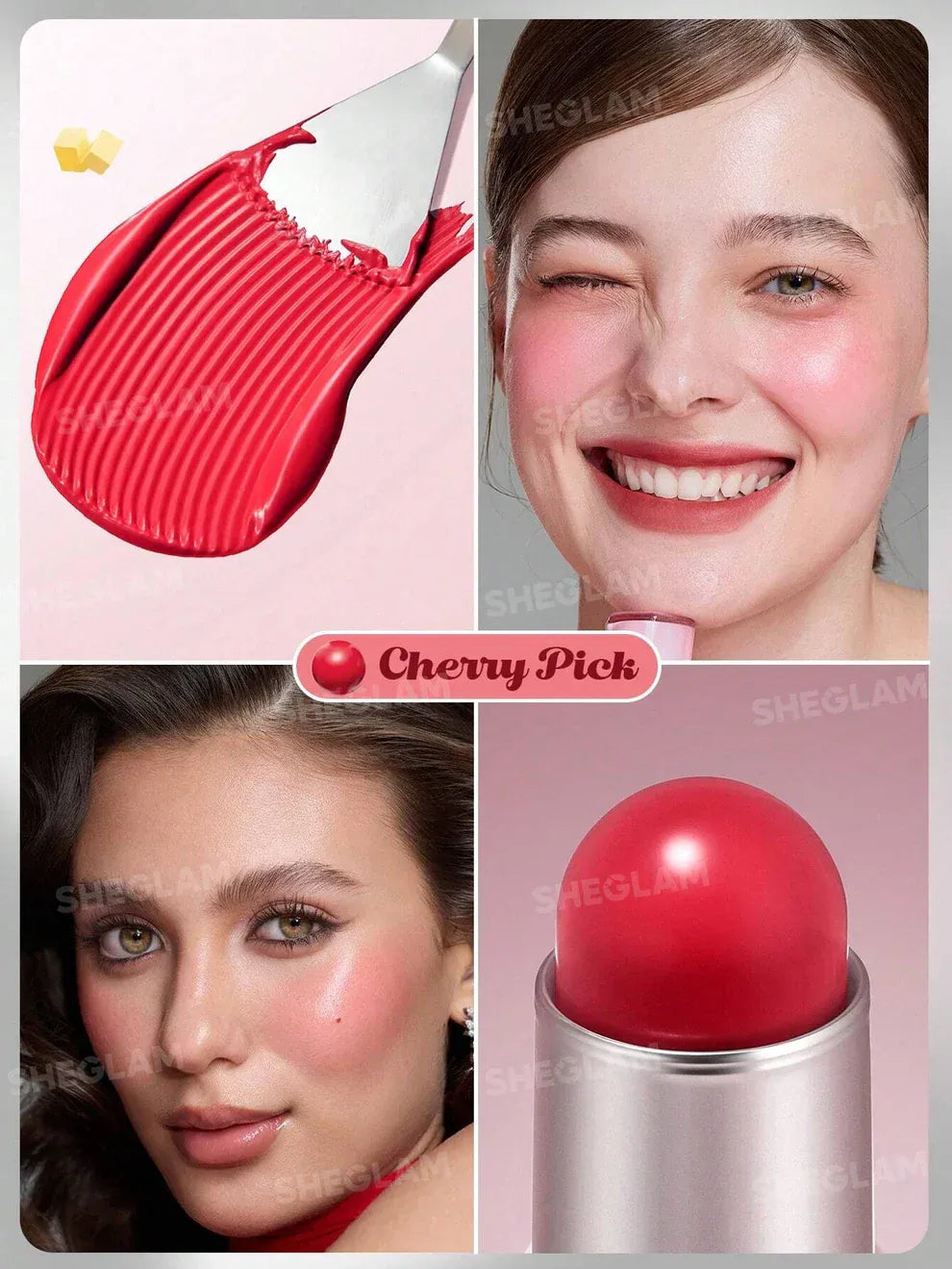 SHEGLAM Buttery Bliss Blush Stick – Creamy Dewy Blush for a Natural Glow